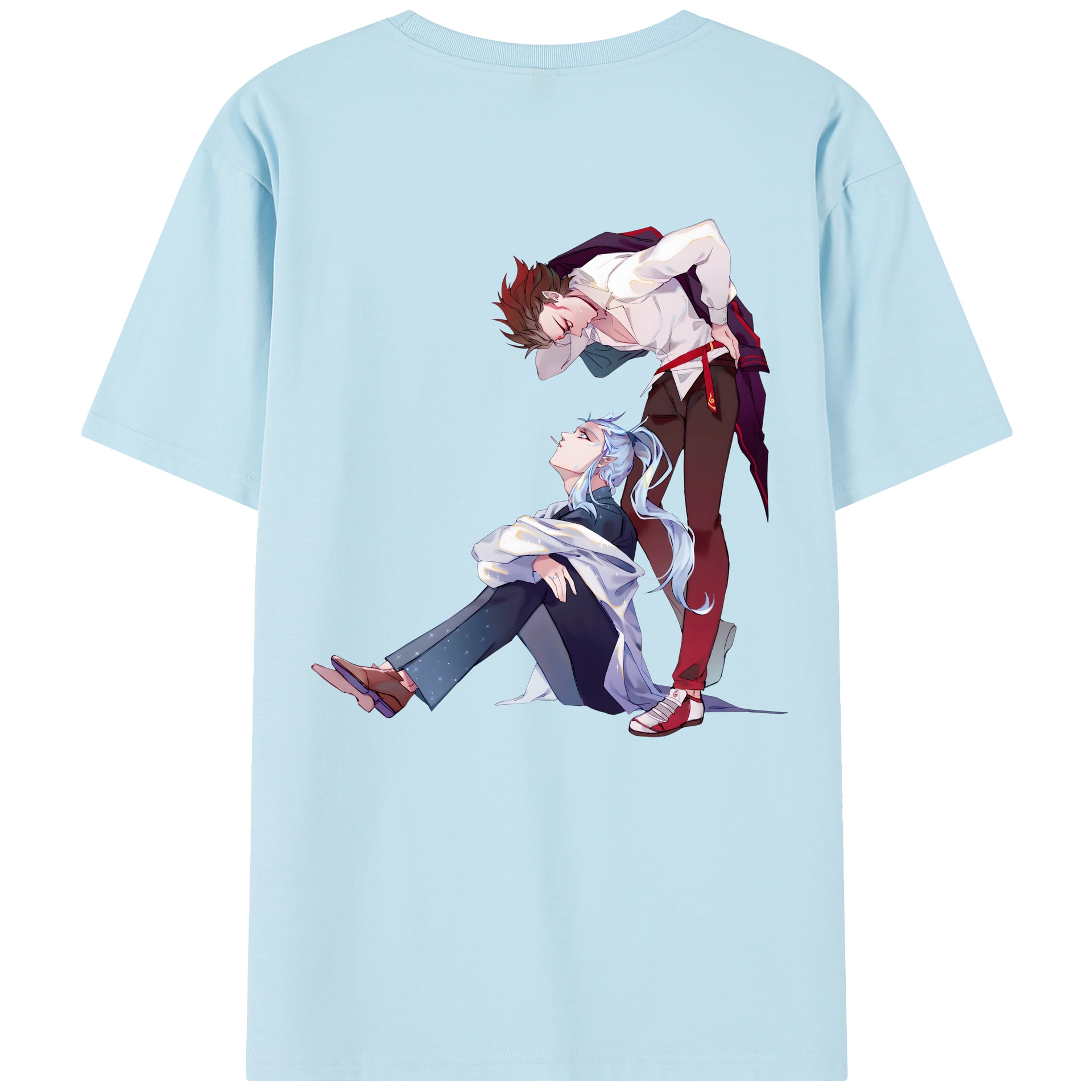 （画像用） Ne Zha 2 ナタ 魔童の大暴れ 綿100％半袖Tシャツ（背面プリント）
